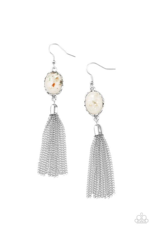 Oceanic Opalescence - White - Paparazzi Earring Image
