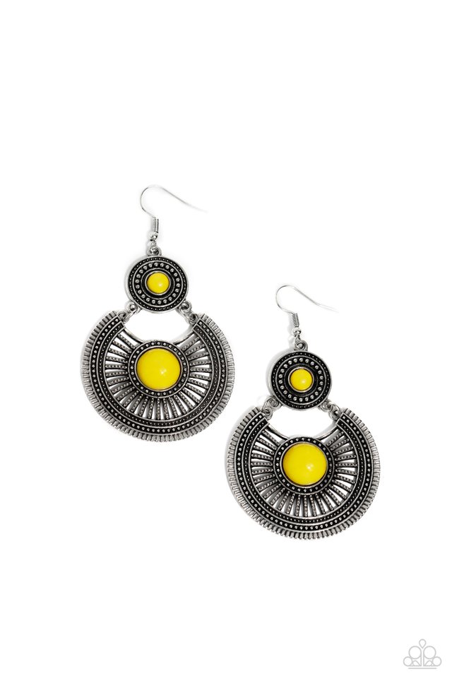 A Wild Bunch - Yellow - Paparazzi Earring Image