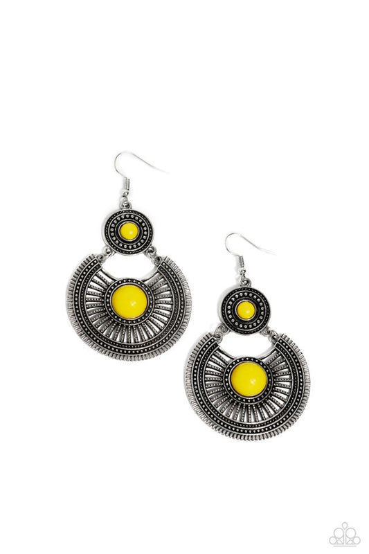 A Wild Bunch - Yellow - Paparazzi Earring Image