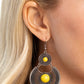 ​A Wild Bunch - Yellow - Paparazzi Earring Image