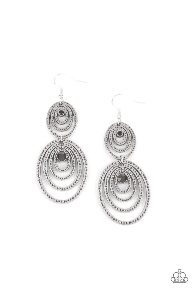 Cosmic Twirl - Silver - Paparazzi Earring Image