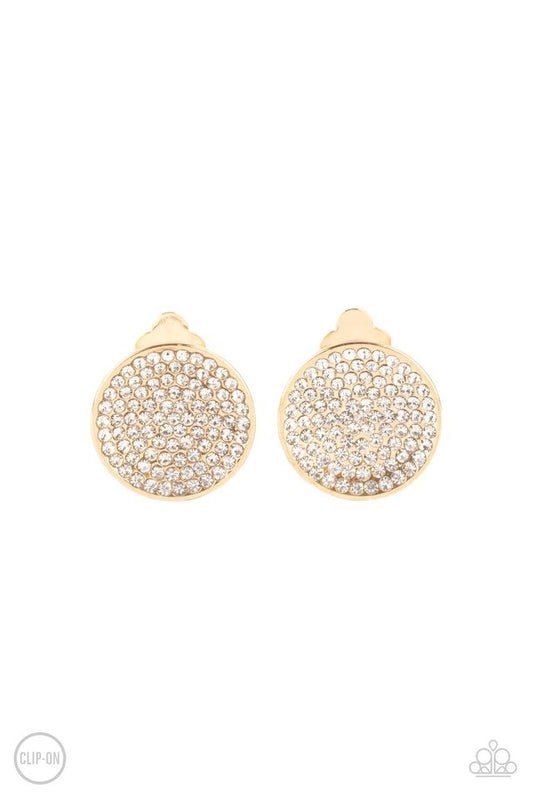 Drama on Demand - Gold - Paparazzi Earring Image