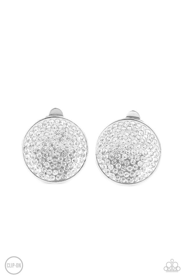 ​Drama on Demand - White - Paparazzi Earring Image