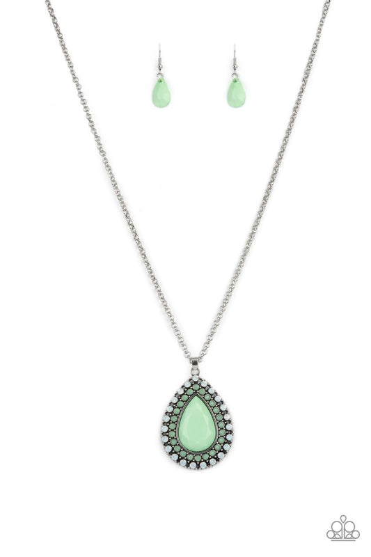 DROPLET Like Its Hot - Green - Paparazzi Necklace Image