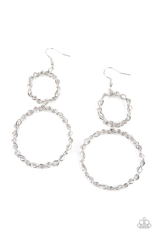 Twist of FABULOUS - Silver - Paparazzi Earring Image