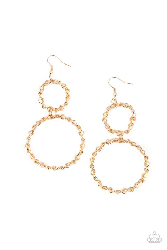 Twist of FABULOUS - Gold - Paparazzi Earring Image