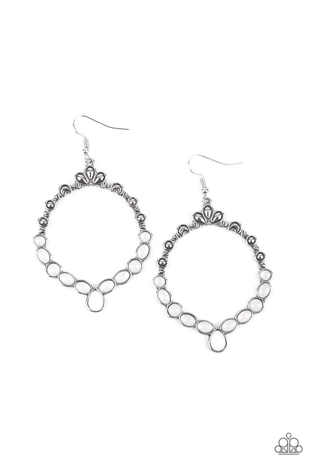 ​Thai Treasures - White - Paparazzi Earring Image