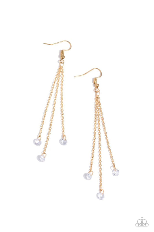 ​Divine Droplets - Gold - Paparazzi Earring Image