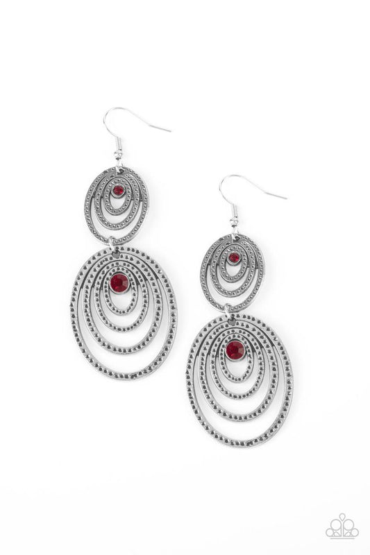 Cosmic Twirl - Red - Paparazzi Earring Image