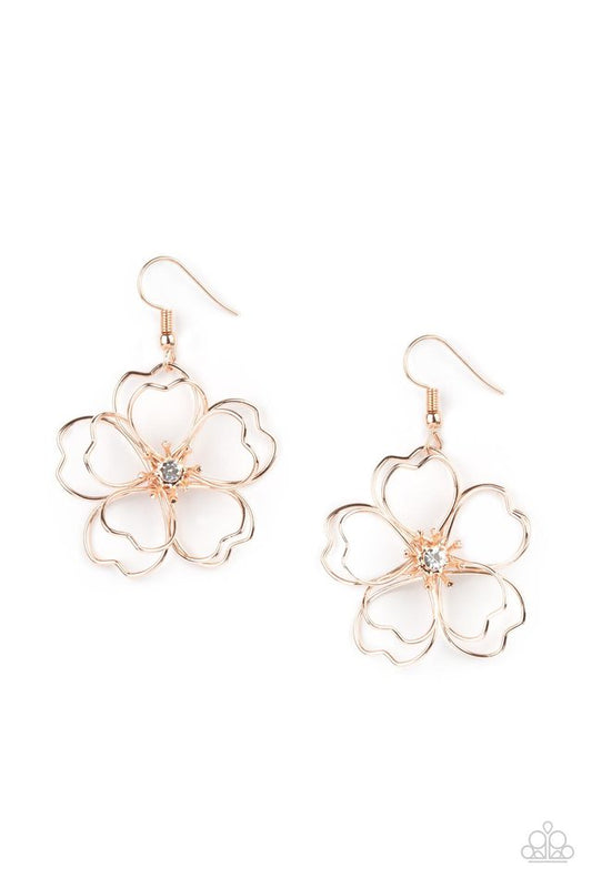 Petal Power - Rose Gold - Paparazzi Earring Image