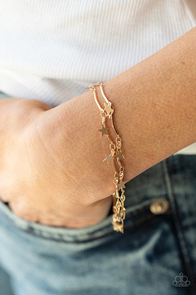 Paparazzi Bracelet ~ Party in the USA - Gold Paparazzi Bracelet ~ Party in the USA - Gold