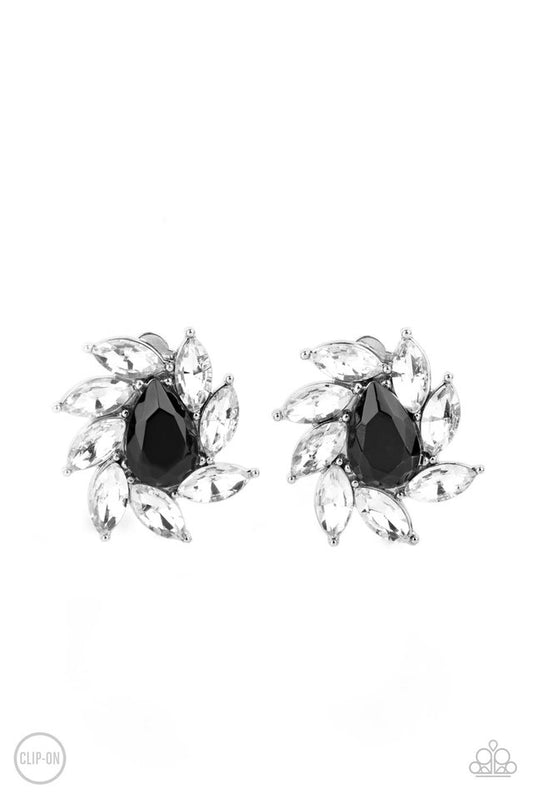 Sophisticated Swirl - Black - Paparazzi Earring Image