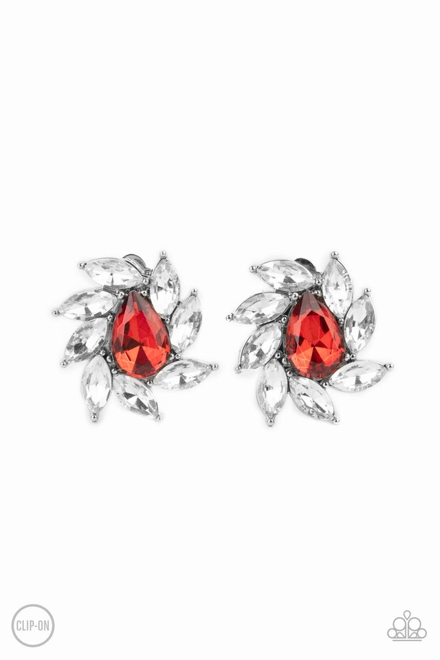 Sophisticated Swirl - Red - Paparazzi Earring Image
