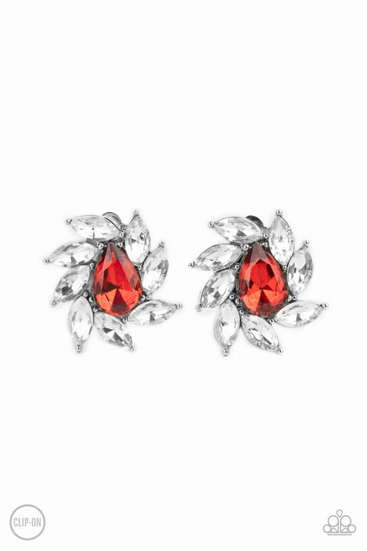 Sophisticated Swirl - Red - Paparazzi Earring Image