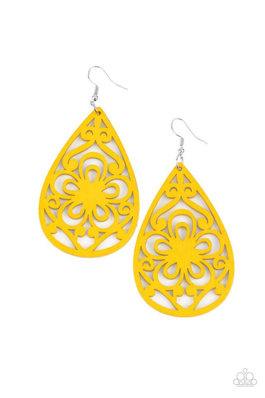 Marine Eden - Yellow - Paparazzi Earring Image