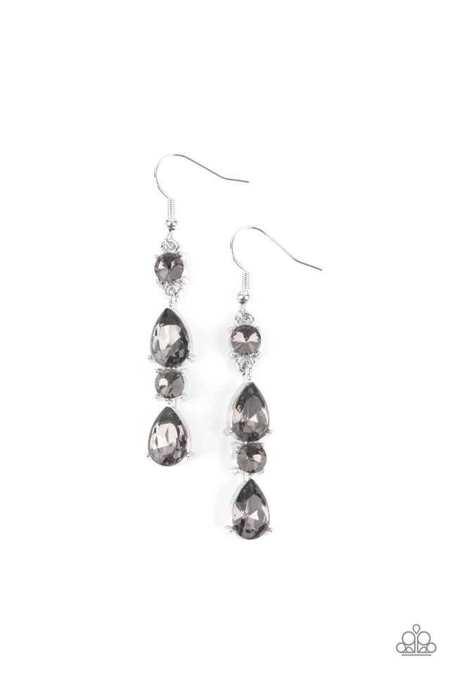 Raise Your Glass to Glamorous - Silver - Paparazzi Earring Image