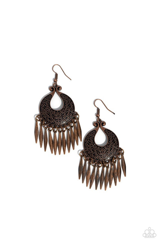 Tribal Charm - Copper - Paparazzi Earring Image