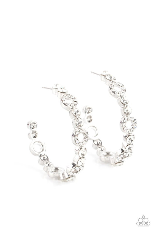 Swoon-Worthy Sparkle - White - Paparazzi Earring Image