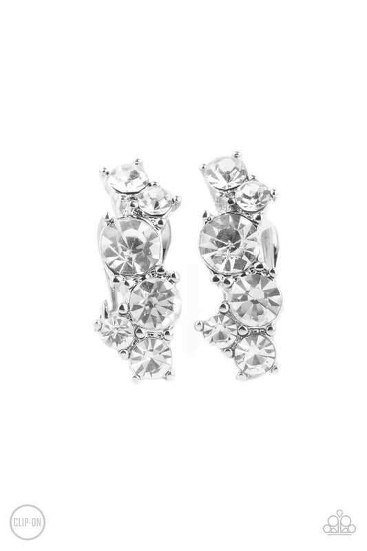 Cosmic Celebration - White - Paparazzi Earring Image