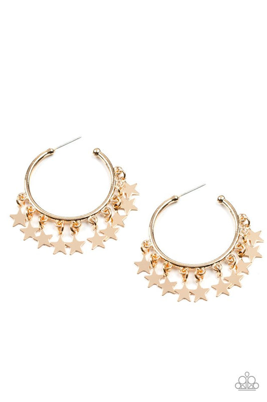 Happy Independence Day - Gold - Paparazzi Earring Image
