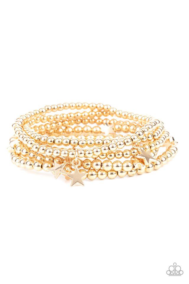American All-Star - Gold - Paparazzi Bracelet Image