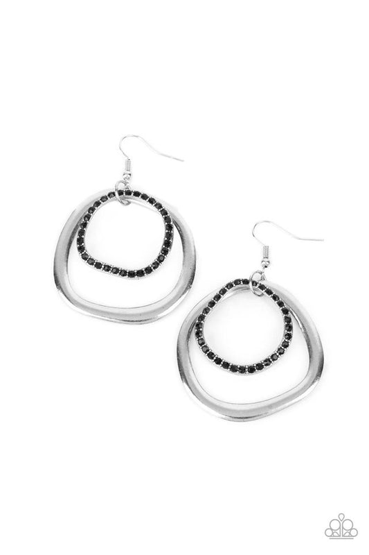 Spinning With Sass - Black - Paparazzi Earring Image