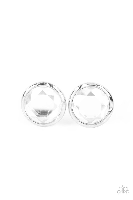 Double-Take Twinkle - White - Paparazzi Earring Image