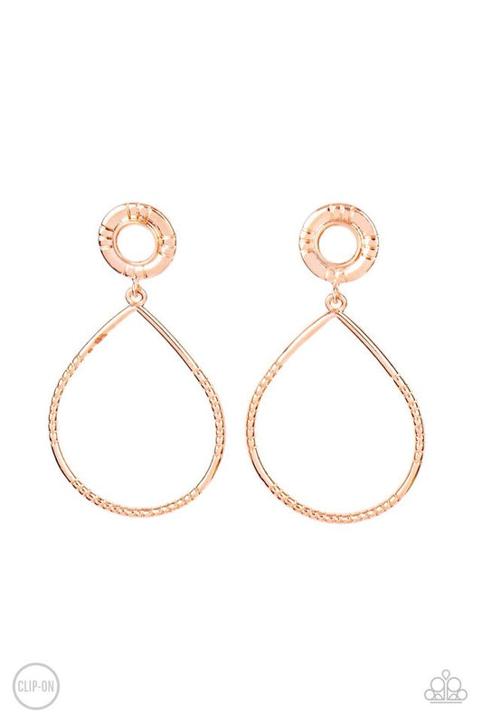 Fairytale Finish - Copper - Paparazzi Earring Image