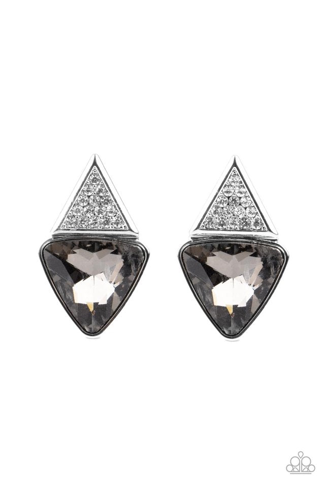 Risky Razzle - Silver - Paparazzi Earring Image