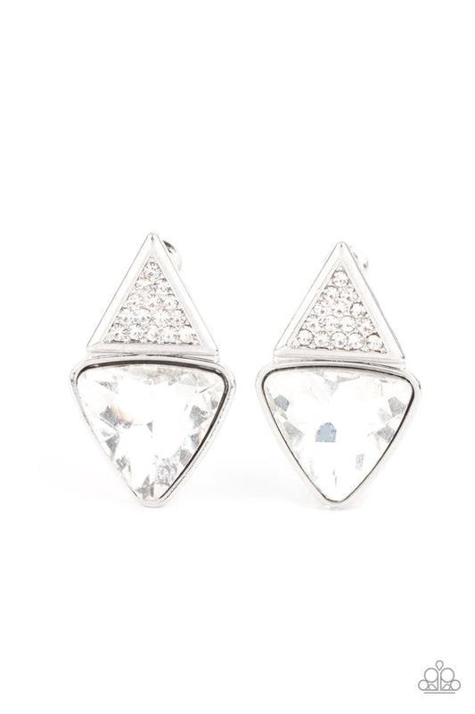 Risky Razzle - White - Paparazzi Earring Image