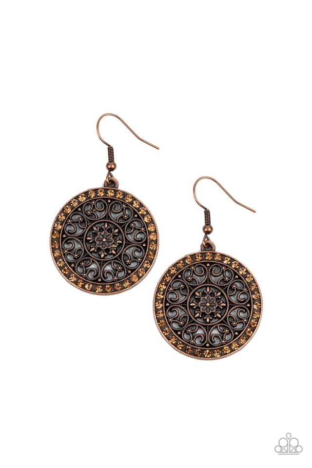 ​Bollywood Ballroom - Copper - Paparazzi Earring Image