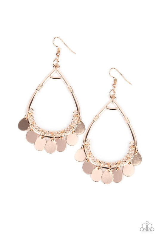 Meet Your Music Maker - Rose Gold - Paparazzi Earring Image