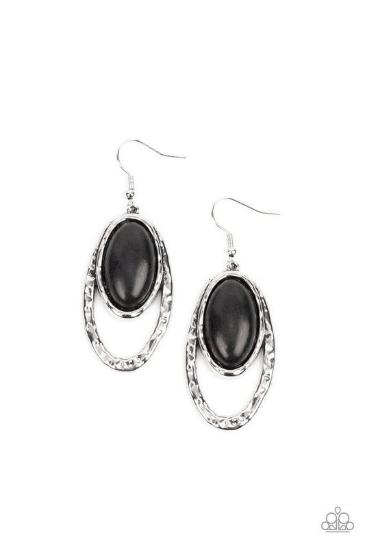 Pasture Paradise - Black - Paparazzi Earring Image