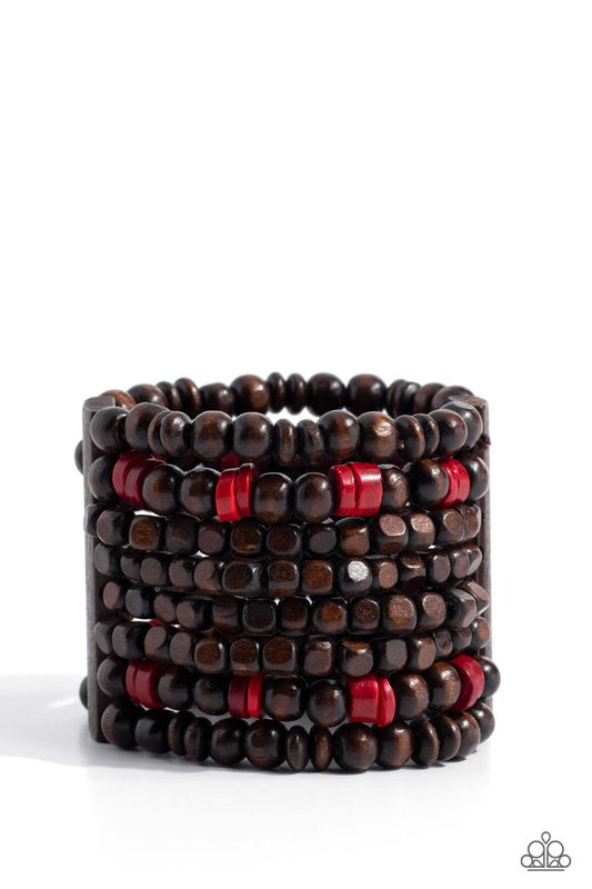 ​Tropical Time Zone - Red - Paparazzi Bracelet Image