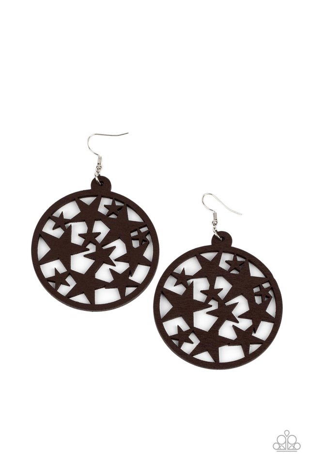 Cosmic Paradise - Brown - Paparazzi Earring Image
