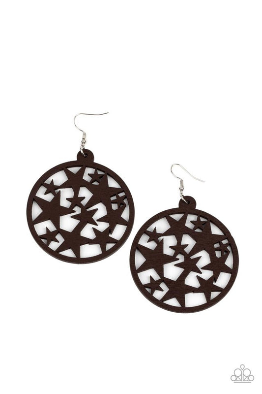 Cosmic Paradise - Brown - Paparazzi Earring Image