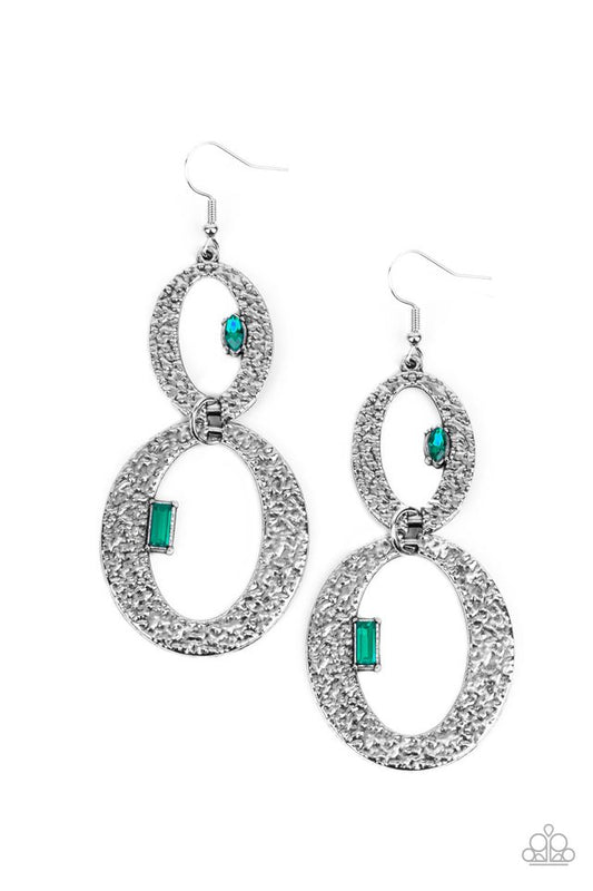 OVAL and OVAL Again - Green - Paparazzi Earring Image