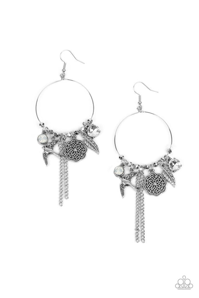 ​TWEET Dreams - White - Paparazzi Earring Image
