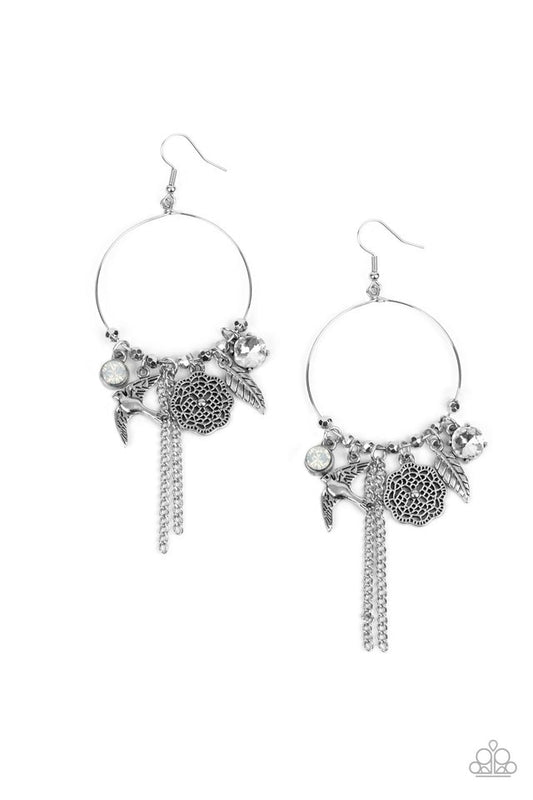TWEET Dreams - White - Paparazzi Earring Image