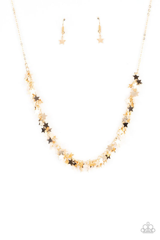 Starry Anthem - Gold - Paparazzi Necklace Image