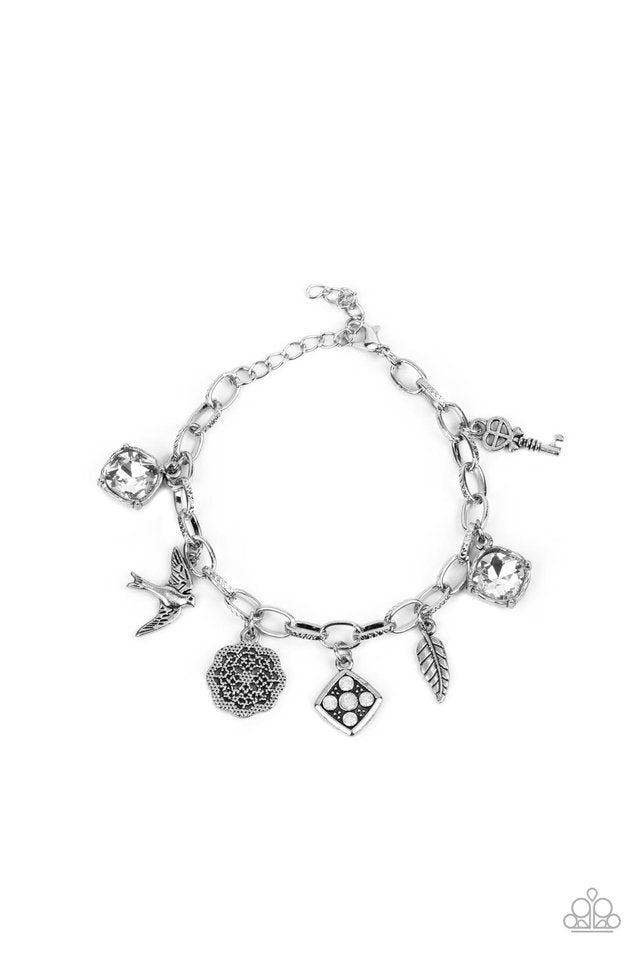​Fancifully Flighty - White - Paparazzi Bracelet Image