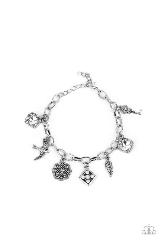 Fancifully Flighty - White - Paparazzi Bracelet Image
