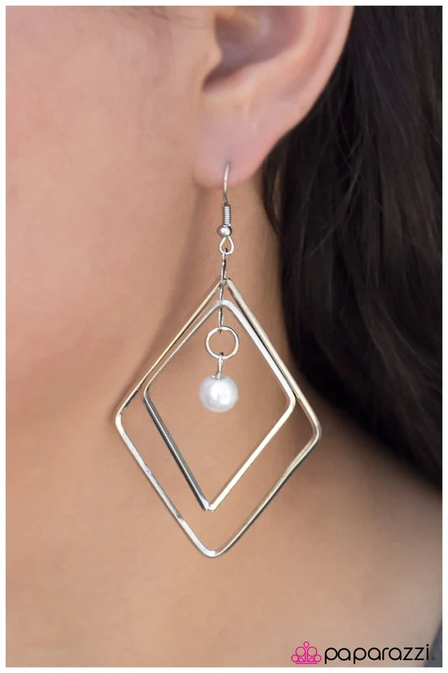 Paparazzi Earring ~ A Saving Grace - White