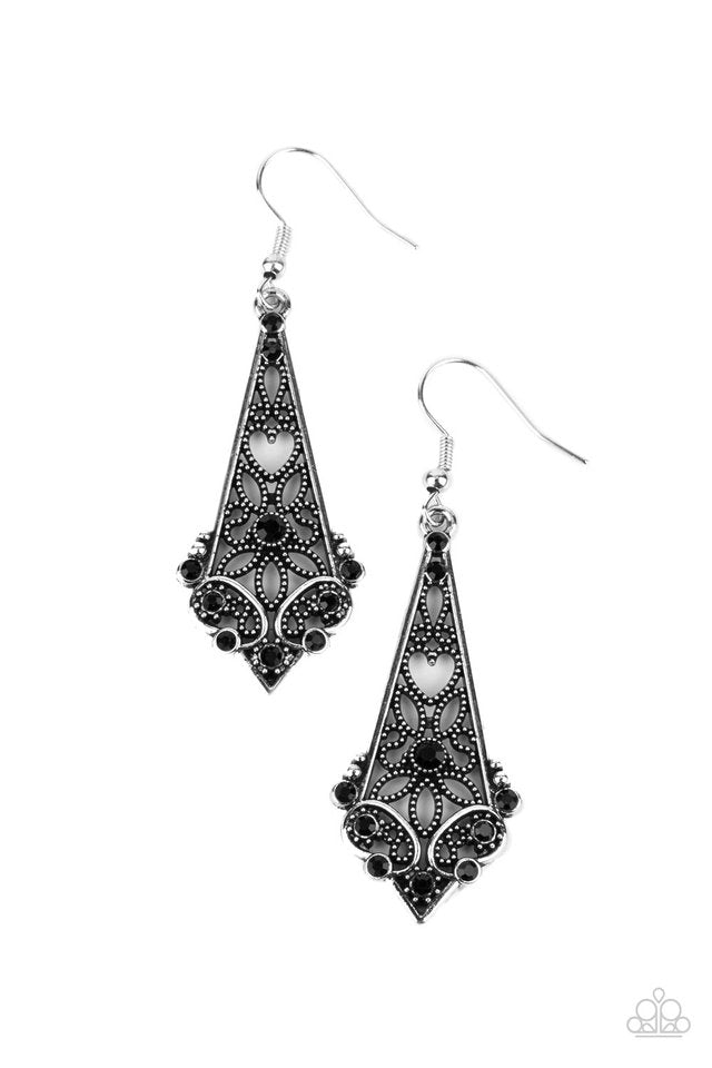 ​Casablanca Charisma - Black - Paparazzi Earring Image