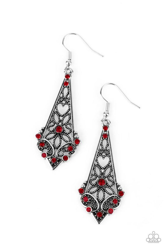 Casablanca Charisma - Red - Paparazzi Earring Image
