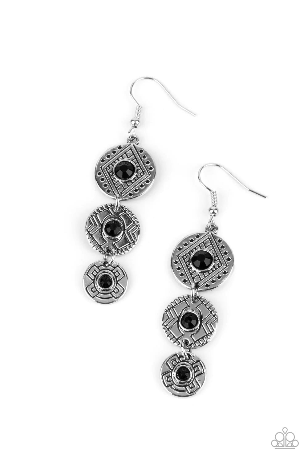 Paparazzi Earring ~ Totem Temptress - Black