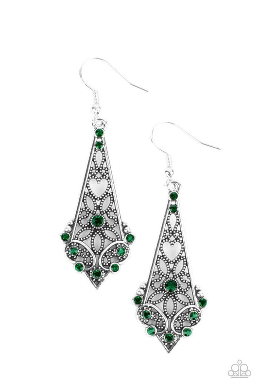 Casablanca Charisma - Green - Paparazzi Earring Image