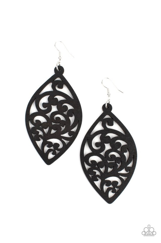 Coral Garden - Black - Paparazzi Earring Image