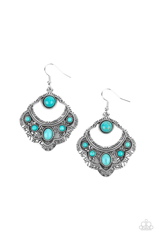 Saguaro Sunset - Blue - Paparazzi Earring Image