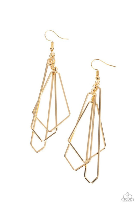 Shape Shifting Shimmer - Gold - Paparazzi Earring Image